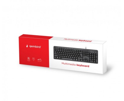Клавіатура Gembird KB-UM-106-RU, мультимедійна, USB інтерфейс, чорний колір Клавіатура Gembird KB-UM-106-RU, мультимедійна, USB інтерфейс, чорний колір