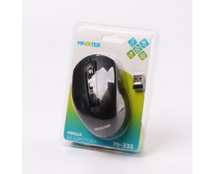 Мишка бездротова Maxxter Mr-335, чорна Мишка бездротова Maxxter Mr-335, чорна