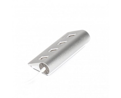 Хаб USB 2.0 Type-A HU2A-4P-01 на 4 порти, метал, сріблястий Хаб USB 2.0 Type-A HU2A-4P-01 на 4 порти, метал, сріблястий