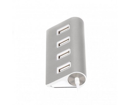Хаб USB 2.0 Type-A HU2A-4P-01 на 4 порти, метал, сріблястий Хаб USB 2.0 Type-A HU2A-4P-01 на 4 порти, метал, сріблястий