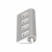 Хаб USB 2.0 Type-A HU2A-4P-01 на 4 порти, метал, сріблястий