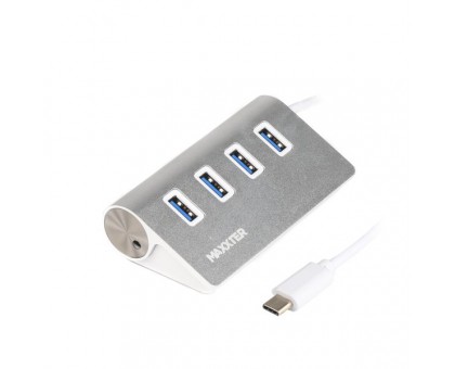Хаб USB 3.0 Type-С HU3С-4P-01 на 4 порти, метал, сріблястий Хаб USB 3.0 Type-С HU3С-4P-01 на 4 порти, метал, сріблястий