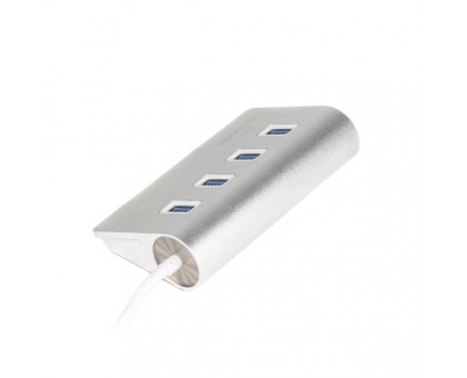 Хаб USB 3.0 Type-С HU3С-4P-01 на 4 порти, метал, сріблястий Хаб USB 3.0 Type-С HU3С-4P-01 на 4 порти, метал, сріблястий