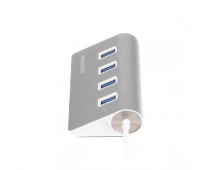 Хаб USB 3.0 Type-С HU3С-4P-01 на 4 порти, метал, сріблястий Хаб USB 3.0 Type-С HU3С-4P-01 на 4 порти, метал, сріблястий