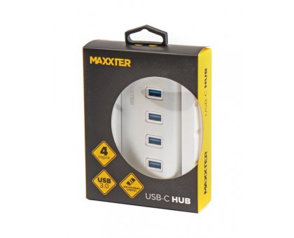 Хаб USB 3.0 Type-С HU3С-4P-01 на 4 порти, метал, сріблястий Хаб USB 3.0 Type-С HU3С-4P-01 на 4 порти, метал, сріблястий