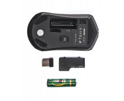 Миша Maxxter Mr-403 бездротова, 4 кнопки, оптична, 1600 DPI, USB, чорний