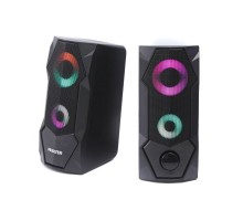 Колонки акустичні CSP-U002RGB, пластиковий корпус, 6 Вт, USB живлення, RGB підсвічування, чорний колір