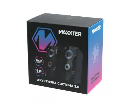 Колонки акустичні CSP-U002RGB, пластиковий корпус, 6 Вт, USB живлення, RGB підсвічування, чорний колір