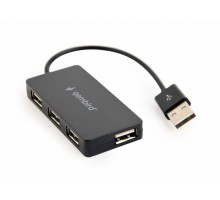 Хаб Gembird UHB-U2P4-04 на 4 порти USB 2.0, пластик, чорний