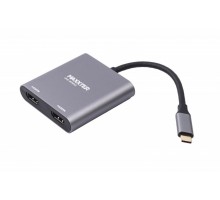 Адаптер-перехідник USB-C на 2xHDMI Maxxter V-CM-2HDMI