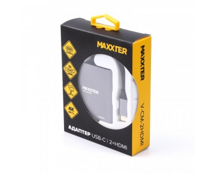 Адаптер-перехідник USB-C на 2xHDMI Maxxter V-CM-2HDMI Адаптер-перехідник USB-C на 2xHDMI Maxxter V-CM-2HDMI