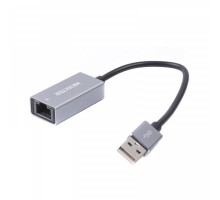 Адаптер Maxxter NEA-U2-01, з USB на Ethernet, 100 Mbps, метал, темно-сірий