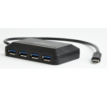 Хаб USB 3.0 Type-С на 4 порти, пластик, чорний