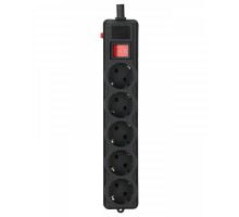 Мережевий фільтр Gembird SPG5-G-6B-PRO, 5 розеток, 1,8 м, чорний