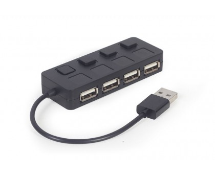 Хаб на 4 порти USB 2.0 UHB-U2P4-05, пластик, чорний Хаб на 4 порти USB 2.0 UHB-U2P4-05, пластик, чорний