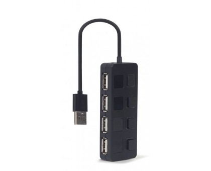 Хаб на 4 порти USB 2.0 UHB-U2P4-05, пластик, чорний Хаб на 4 порти USB 2.0 UHB-U2P4-05, пластик, чорний
