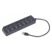 Хаб на 7 портiв (6хUSB2.0+1хUSB3.0) UHB-U3P1U2P6P-01, пластик, чорний