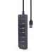 Хаб на 7 портiв (6хUSB2.0+1хUSB3.0) UHB-U3P1U2P6P-01, пластик, чорний