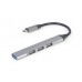 Хаб Gembird UHB-CM-U3P1U2P3-02 Type-C на 4 порти (1xUSB3.1 + 3xUSB2.0), метал, срiбний