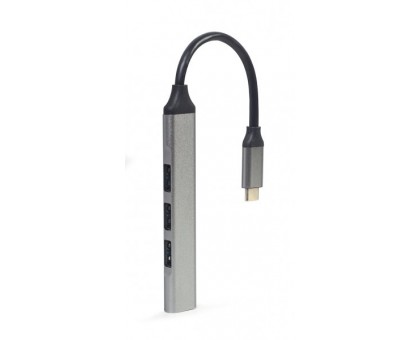 Хаб Gembird UHB-CM-U3P1U2P3-02 Type-C на 4 порти (1xUSB3.1 + 3xUSB2.0), метал, срiбний Хаб Gembird UHB-CM-U3P1U2P3-02 Type-C на 4 порти (1xUSB3.1 + 3xUSB2.0), метал, срiбний