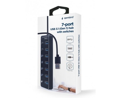 Хаб Gembird UHB-U3P7P-01 на 7 портiв USB 3.0 Хаб Gembird UHB-U3P7P-01 на 7 портiв USB 3.0