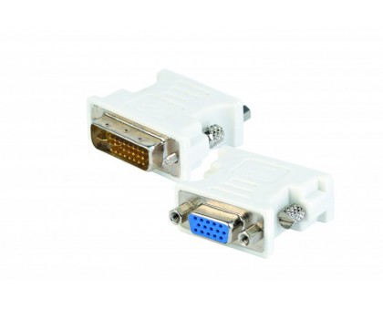Адаптер Cablexpert A-DVI-VGA, DVI-A 24-пін тато/VGA 15-пін HD (3 ряда) мама Адаптер Cablexpert A-DVI-VGA, DVI-A 24-пін тато/VGA 15-пін HD (3 ряда) мама