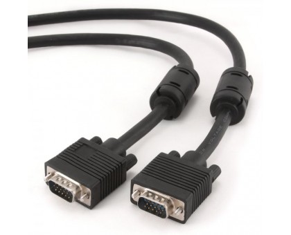 Кабель Cablexpert CC-PPVGA-6B, преміум якість, VGA 3+9C HD15M тато /HD15M тато, подвійно-екранований, з 2-ма феритами, 1,8 м, чорний колір Кабель Cablexpert CC-PPVGA-6B, преміум якість, VGA 3+9C HD15M тато /HD15M тато, подвійно-екранований, з 2-ма феритами, 1,8 м, чорний колір