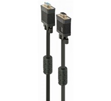 Подовжувач Cablexpert CC-PPVGAX-10M-B, преміум якість VGA HD15M папа /HD15F мама,  подвійно-екранований, з 2-ма феритами, 10 м, чорний колір