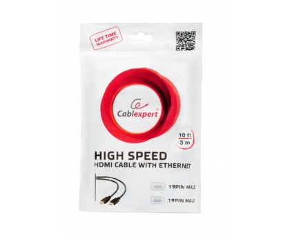 Кабель Cablexpert CC-HDMI4-10, HDMI V.2.0, 4К 60 Гц, вилка/вилка, з позолоченими контактами, 3 м Кабель Cablexpert CC-HDMI4-10, HDMI V.2.0, 4К 60 Гц, вилка/вилка, з позолоченими контактами, 3 м