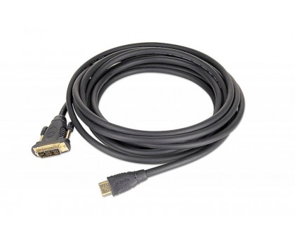 Кабель Cablexpert CC-HDMI-DVI-15, HDMI тато/DVI тато, позолочені коннектори, 4.5 м Кабель Cablexpert CC-HDMI-DVI-15, HDMI тато/DVI тато, позолочені коннектори, 4.5 м