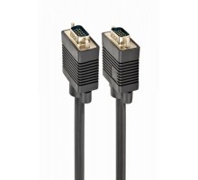 Кабель Cablexpert CC-PPVGA-10M-B, преміум якість, VGA 3+9C HD15M тато /HD15M тато, подвійно-екранований, з 2-ма феритами, 10 м, чорний 