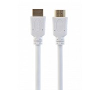 Кабель Cablexpert CC-HDMI4-W-1M, HDMI V.2.0, вилка/вилка, з позолоченими конекторами, 1 м, білий колір
