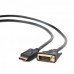 Кабель-перехідник Cablexpert CC-DPM-DVIM-6, DisplayPort тато / DVI тато, 1.8 м