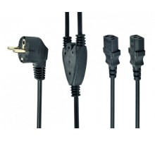 Кабель силовий Cablexpert PC-186-ML6, Y-подібний, довжина 2м (1.55м+0.45м+0.45м), сертифікований VDE, 3 * 1 мм кв.