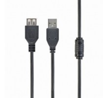 Подовжувач Cablexpert CCF-USB2-AMAF-10, преміум якість USB 2.0 A-тато/A-мамо, 3 м., з феритовою серцевиною