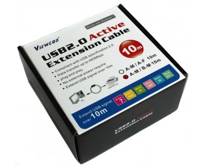 Активний кабель Viewcon VV013, USB2.0 AMBM, 10м Активний кабель Viewcon VV013, USB2.0 AMBM, 10м