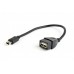 Кабель-адаптер USB OTG Cablexpert A-OTG-AFBM-002 для пристроїв, AF - Mini BM, 0.15 м.