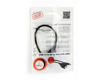 Кабель-адаптер USB OTG Cablexpert A-OTG-AFBM-002 для пристроїв, AF - Mini BM, 0.15 м. Кабель-адаптер USB OTG Cablexpert A-OTG-AFBM-002 для пристроїв, AF - Mini BM, 0.15 м.