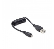 Кабель спіральний Cablexpert CC-mUSB2C-AMBM-0.6M USB 2.0 A-тато / Micro B-тато