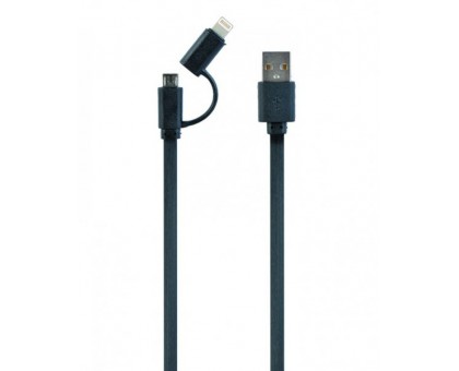 Кабель Cablexpert CC-USB2-AMLM2-1M, USB 2.0 AM-тато/Lightning+mUSB, 1.0 м.