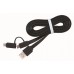 Кабель Cablexpert CC-USB2-AMLM2-1M, USB 2.0 AM-тато/Lightning+mUSB, 1.0 м.