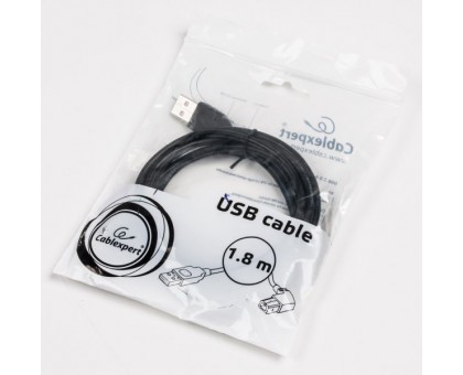 Кабель Cablexpert CCP-USB2-AMBM90-6, преміум якість USB 2.0 A-тато/B-тато, кутовий, 1.8 м. Кабель Cablexpert CCP-USB2-AMBM90-6, преміум якість USB 2.0 A-тато/B-тато, кутовий, 1.8 м.