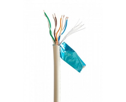 Звита пара, Cablexpert FPC-5004E-L/100, CAT5e, багатожильна, алюміній під міддю (CCA з AWG24), екранована фольгою, 100 м Звита пара, Cablexpert FPC-5004E-L/100, CAT5e, багатожильна, алюміній під міддю (CCA з AWG24), екранована фольгою, 100 м