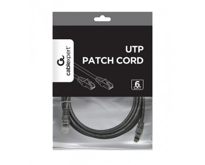 Патч корд Cablexpert PP6U-3M/BK, UTP, категорія. 6, литий, 50u" штекер із фіксатором, 3 м, чорний Патч корд Cablexpert PP6U-3M/BK, UTP, категорія. 6, литий, 50u" штекер із фіксатором, 3 м, чорний