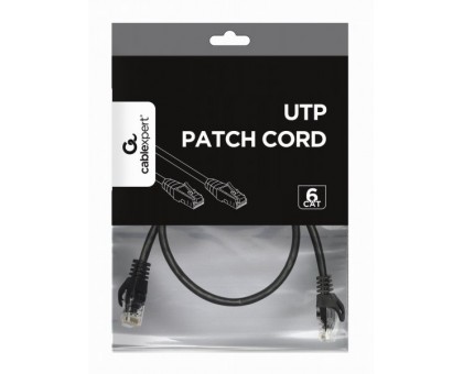 Патч корд Cablexpert PP6U-0.25M/BK, UTP, категорія. 6, литий, 0.25 м, чорний Патч корд Cablexpert PP6U-0.25M/BK, UTP, категорія. 6, литий, 0.25 м, чорний