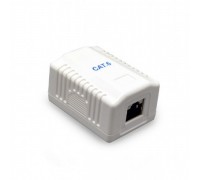 Розетка Cablexpert NCAC-1F6-01, однопортова з екранованим мережевим роз'ємом RJ-45, 6 cat, зовнішня