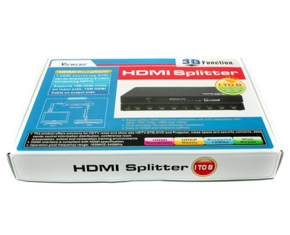 Розгалужувач HDMI Viewcon VE 405, 8 портів, підтримується 3D Розгалужувач HDMI Viewcon VE 405, 8 портів, підтримується 3D