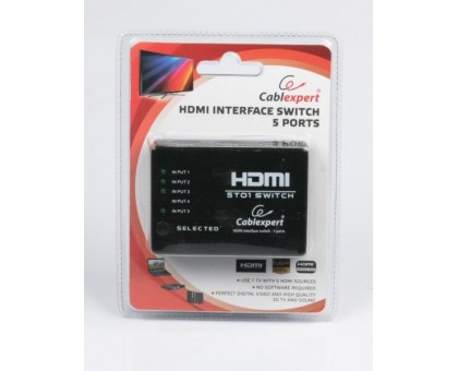 Перемикач HDMI сигналу Cablexpert DSW-HDMI-53, на 5 портів Перемикач HDMI сигналу Cablexpert DSW-HDMI-53, на 5 портів