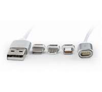 Кабель Cablexpert CC-USB2-AMLM31-1M, магнітний USB 2.0  AM/Lightning/Micro/Type-C USB, 1.0 м.