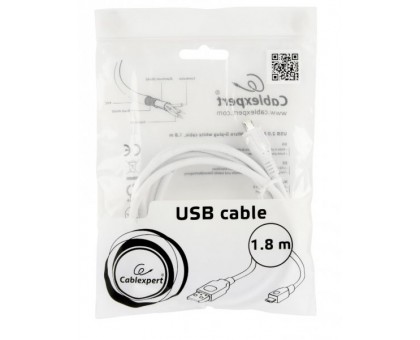 Кабель micro Cablexpert CCP-mUSB2-AMBM-6-W, USB 2.0 A-тато/Micro B-тато, 1.8 м. Кабель micro Cablexpert CCP-mUSB2-AMBM-6-W, USB 2.0 A-тато/Micro B-тато, 1.8 м.